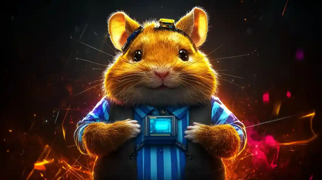 A cute and tech-savvy hamster character wearing a vest and a headset, representing the playful and innovative spirit of 777jiLibet.